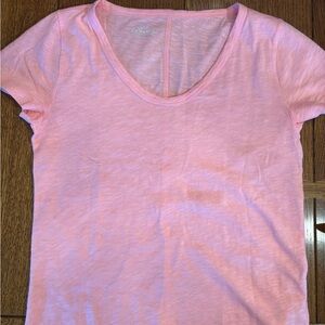 J. Crew Pink Scoop Neck Girlfriend Tee